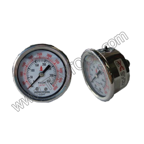 เกจ์นํ้ามัน เกลียวหลัง หน้าปัด 2” เกลียว 1/4” BSPT Okura-OKUF19L-01